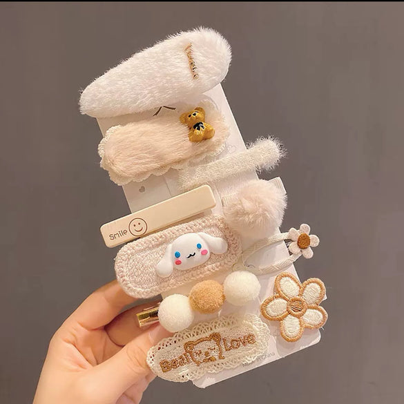 Women's Plush Cloth Handmade Fashion Ol Style Side Clip Hairpin