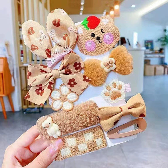 Women's Plush Cloth Handmade Fashion Ol Style Side Clip Hairpin