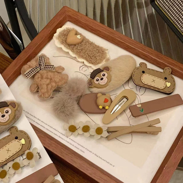 Women's Plush Cloth Handmade Fashion Ol Style Side Clip Hairpin