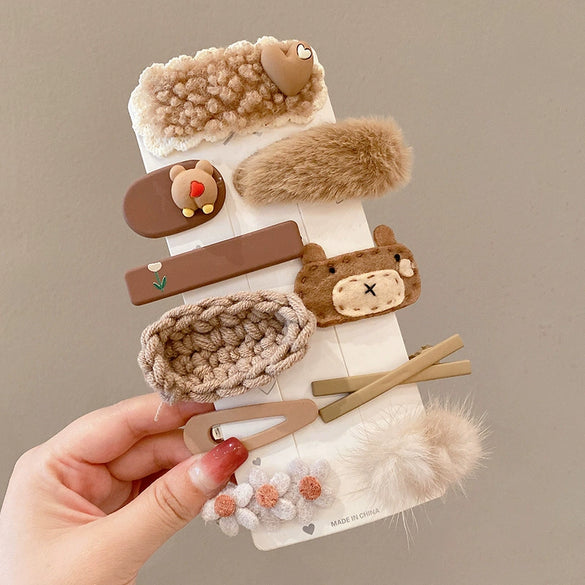 Women's Plush Fabric Handmade Side Bangs Hairpin