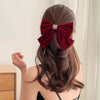 Women's Plush Flannel Medieval Style Purely Handmade Bow Hairpin Spring Clip Hair Accessory