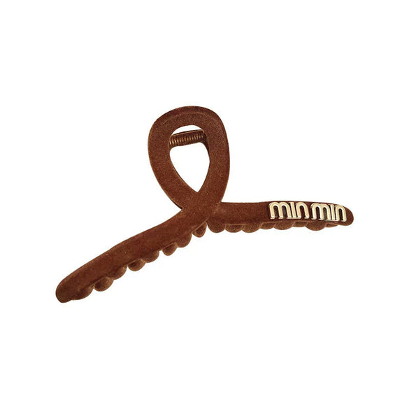 Women's Plush Handmade Hair Claw Clip With Letter Embroidery