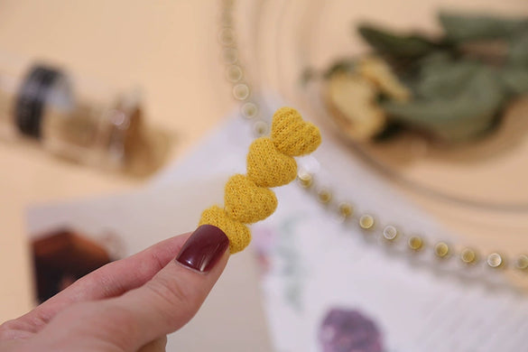 Women's Plush Heartshaped Handmade Hair Clip