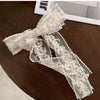Women's Polyester Fiber Handmade Animals Style Threelayer Lace Ribbon Bow Spring Clip Hairpin