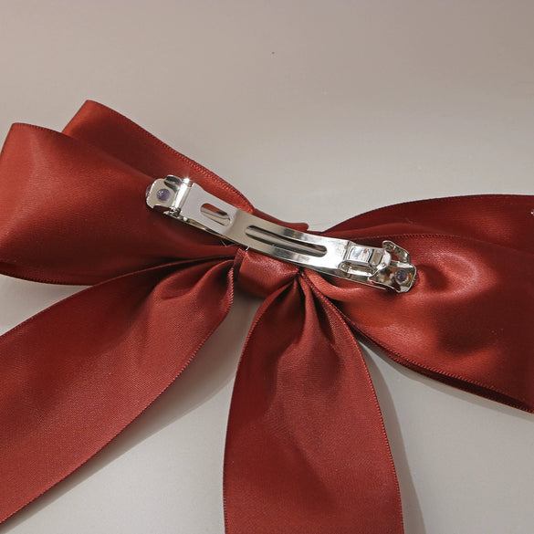 Women's Polyester Handmade Ribbon Bow Spring Clip Hairpin Hair Accessories