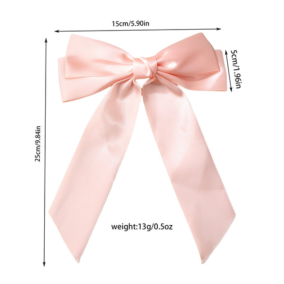 Women's Polyester Handmade Ribbon Bow Spring Clip Hairpin Hair Accessories