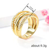 Women's Popular Exotic Cross Ring In Ins Style Geometric Pattern Copper Material Set With Zirconia