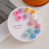 Women's Popular Oneweek Earrings Set Alloy Imitation Pearl Simple Dot Diamond Geometric Electroplated Design