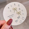 Women's Popular Oneweek Earrings Set Alloy Imitation Pearl Simple Dot Diamond Geometric Electroplated Design