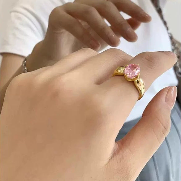 Women's Princess Style Geometric Copper Ring With Electroplating