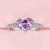 Women's Princess Style Heartshaped Copper Ring Set With Zirconia