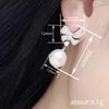 Women's Princess Style Imitation Pearl Bow Pendant Earrings Copper Geometric Pattern Jewelry