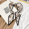 Women's Printed Polyester Silk Feel Streamer Scarf Thin Long Strip Hair Tie Elegant Versatile Hairband Suit Scarf