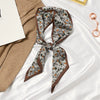 Women's Printed Polyester Silk Feel Streamer Scarf Thin Long Strip Hair Tie Elegant Versatile Hairband Suit Scarf