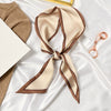 Women's Printed Polyester Silk Feel Streamer Scarf Thin Long Strip Hair Tie Elegant Versatile Hairband Suit Scarf