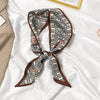 Women's Printed Polyester Silk Feel Streamer Scarf Thin Long Strip Hair Tie Elegant Versatile Hairband Suit Scarf