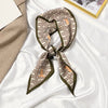 Women's Printed Polyester Silk Feel Streamer Scarf Thin Long Strip Hair Tie Elegant Versatile Hairband Suit Scarf