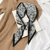 Women's Printed Polyester Silk Feel Streamer Scarf Thin Long Strip Hair Tie Elegant Versatile Hairband Suit Scarf