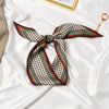Women's Printed Polyester Silk Feel Streamer Scarf Thin Long Strip Hair Tie Elegant Versatile Hairband Suit Scarf