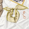 Women's Printed Polyester Silk Feel Streamer Scarf Thin Long Strip Hair Tie Elegant Versatile Hairband Suit Scarf