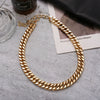 Women's Punk Alloy Gold Plated Rough Chain Necklace