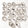Women's Punk Dark Metal Butterfly Skull Hollow Geometric Face Ring Multipiece Set With Electroplating