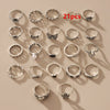 Women's Punk Dark Metal Butterfly Skull Hollow Geometric Face Ring Multipiece Set With Electroplating