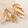 Women's Punk Fashion Elegant Metallic Geometric Ginkgo Leaf Electroplated Earrings
