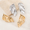 Women's Punk Fashion Elegant Metallic Geometric Ginkgo Leaf Electroplated Earrings