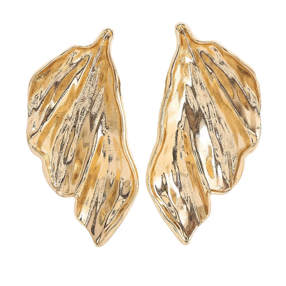 Women's Punk Fashion Elegant Metallic Geometric Ginkgo Leaf Electroplated Earrings