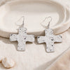 Women's Punk Geometric Cross Pendant Necklace Zinc Alloy Plated Ot Chain Statement Jewelry