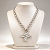 Women's Punk Geometric Cross Pendant Necklace Zinc Alloy Plated Ot Chain Statement Jewelry