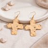 Women's Punk Geometric Cross Pendant Necklace Zinc Alloy Plated Ot Chain Statement Jewelry