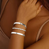 Women's Punk Geometric Stainless Steel Chain Bracelet Set With Electroplated Simple Exaggerated Design