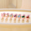 Women's Punk Metal Snake Love Zircon Cartilage Earrings Set With Precious Stones