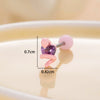 Women's Punk Metal Snake Love Zircon Cartilage Earrings Set With Precious Stones