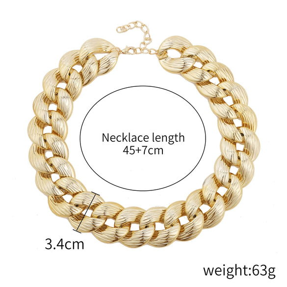 Women's Punk Style Acrylic Plastic Resin Necklace With Ushape Geometric Pattern And Electroplating Treatment