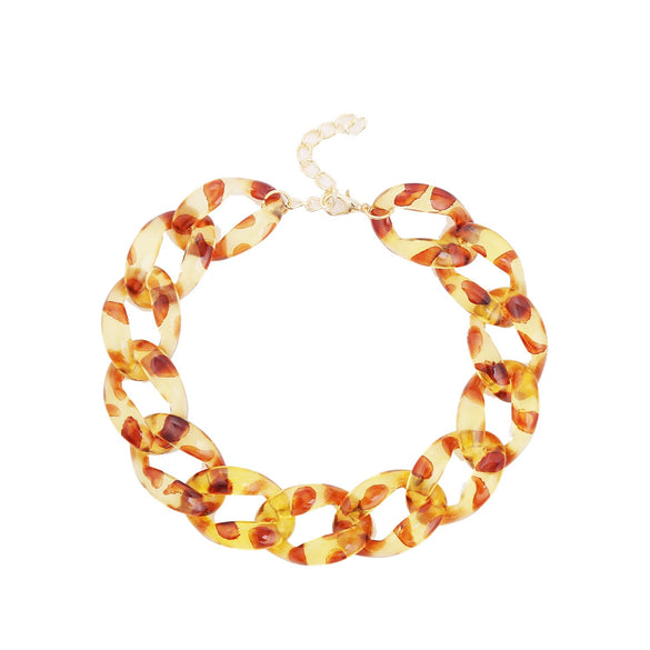 Women's Punk Style Acrylic Plastic Resin Necklace With Ushape Geometric Pattern And Electroplating Treatment