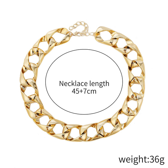 Women's Punk Style Acrylic Plastic Resin Necklace With Ushape Geometric Pattern And Electroplating Treatment