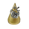 Women's Punk Style Alloy Ring With Zircon And Flower Pattern