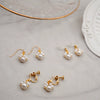 Women's Punk Trendy Slimming Street Fashion Geometric Pearl Cat Claw Earrings With Gold Electroplating