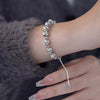 Women's Pure Silver Cat Eye Transfer Bead Bracelet Light Luxury Geometric Design Electroplated Fashion Jewelry