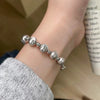 Women's Pure Silver Cat Eye Transfer Bead Bracelet Light Luxury Geometric Design Electroplated Fashion Jewelry