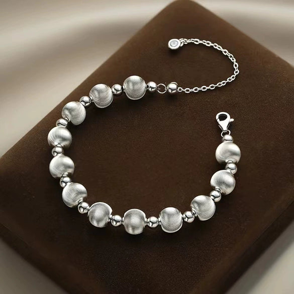 Women's Pure Silver Cat Eye Transfer Bead Bracelet Light Luxury Geometric Design Electroplated Fashion Jewelry