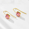 Women's Pure Silver Geometric Diamond Ear Hook Earrings