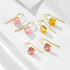 Women's Pure Silver Geometric Diamond Ear Hook Earrings