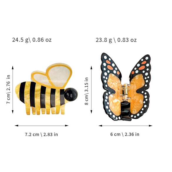 Women's Pvc Simulated Bee Butterfly Hair Clip Baking Paint Style
