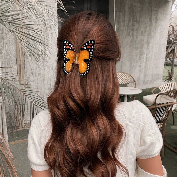 Women's Pvc Simulated Bee Butterfly Hair Clip Baking Paint Style