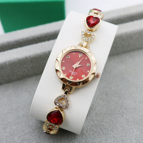 Women's Quartz Bracelet Watch Alloy Stainless Steel Heart Round Diamondstudded Fashion Leisure