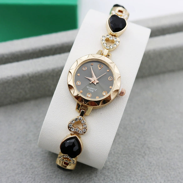 Women's Quartz Bracelet Watch Alloy Stainless Steel Heart Round Diamondstudded Fashion Leisure